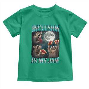 Inclusion Is My Jam Toddler T Shirt Raccoon Meme Neurodiversity SPED Teacher Gift TS10 Irish Green Print Your Wear