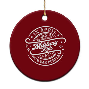 Purple Up For Military Kids Ceramic Ornament Military Children Month TS10 1pc Red Print Your Wear