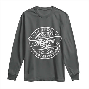 Purple Up For Military Kids Long Sleeve Shirt Military Children Month TS10 Dark Heather Print Your Wear