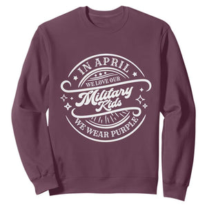 Purple Up For Military Kids Sweatshirt Military Children Month TS10 Maroon Print Your Wear