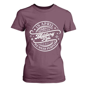 Purple Up For Military Kids T Shirt For Women Military Children Month TS10 Maroon Print Your Wear