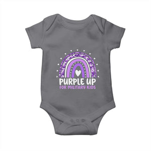 Purple Up For Military Kids Baby Onesie Month Of Military Child Army Rainbow TS10 Charcoal Print Your Wear
