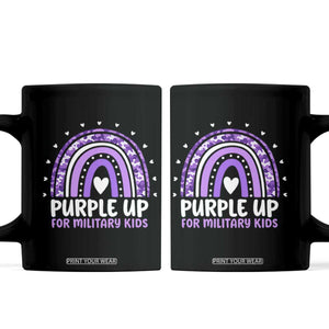 Purple Up For Military Kids Coffee Mug Month Of Military Child Army Rainbow TS10 Black Print Your Wear