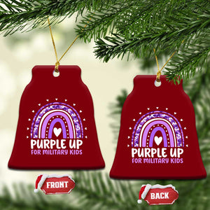 Purple Up For Military Kids Ceramic Ornament Month Of Military Child Army Rainbow TS10 Print Your Wear