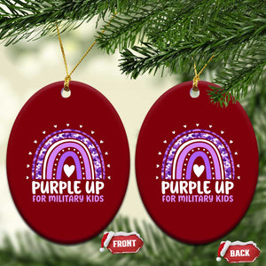 Purple Up For Military Kids Ceramic Ornament Month Of Military Child Army Rainbow TS10 Print Your Wear