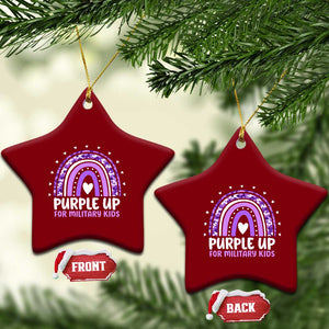 Purple Up For Military Kids Ceramic Ornament Month Of Military Child Army Rainbow TS10 Print Your Wear
