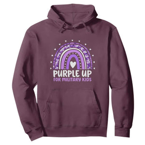 Purple Up For Military Kids Hoodie Month Of Military Child Army Rainbow TS10 Maroon Print Your Wear