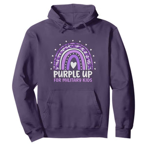 Purple Up For Military Kids Hoodie Month Of Military Child Army Rainbow TS10 Purple Print Your Wear