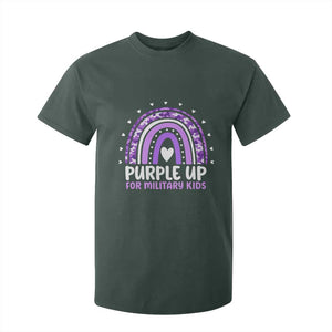 Purple Up For Military Kids T Shirt For Kid Month Of Military Child Army Rainbow TS10 Dark Forest Green Print Your Wear