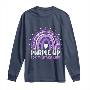Purple Up For Military Kids Long Sleeve Shirt Month Of Military Child Army Rainbow TS10 Navy Print Your Wear