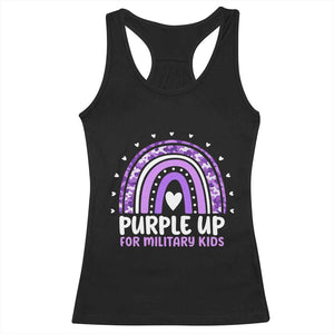 Purple Up For Military Kids Racerback Tank Top Month Of Military Child Army Rainbow TS10 Black Print Your Wear
