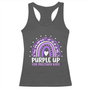 Purple Up For Military Kids Racerback Tank Top Month Of Military Child Army Rainbow TS10 Dark Heather Print Your Wear