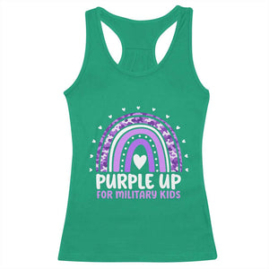 Purple Up For Military Kids Racerback Tank Top Month Of Military Child Army Rainbow TS10 Irish Green Print Your Wear
