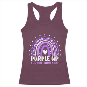Purple Up For Military Kids Racerback Tank Top Month Of Military Child Army Rainbow TS10 Maroon Print Your Wear