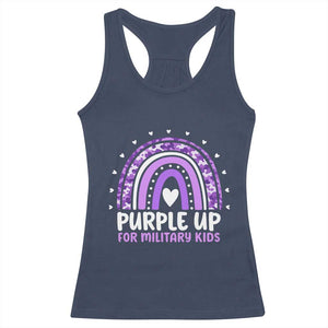 Purple Up For Military Kids Racerback Tank Top Month Of Military Child Army Rainbow TS10 Navy Print Your Wear