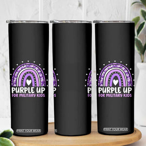 Purple Up For Military Kids Skinny Tumbler Month Of Military Child Army Rainbow TS10 Print Your Wear