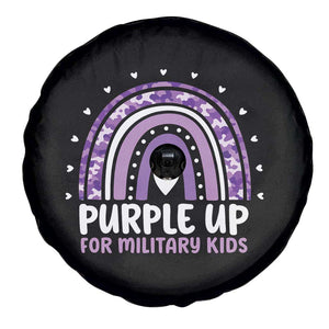 Purple Up For Military Kids Spare Tire Cover Month Of Military Child Army Rainbow TS10 Print Your Wear