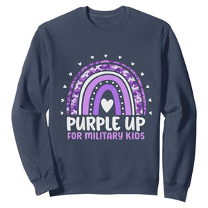 Purple Up For Military Kids Sweatshirt Month Of Military Child Army Rainbow TS10 Navy Print Your Wear