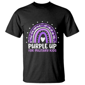 Purple Up For Military Kids T Shirt Month Of Military Child Army Rainbow TS10 Black Print Your Wear