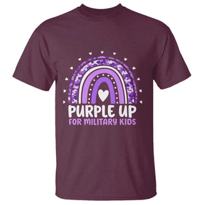 Purple Up For Military Kids T Shirt Month Of Military Child Army Rainbow TS10 Maroon Print Your Wear