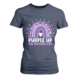 Purple Up For Military Kids T Shirt For Women Month Of Military Child Army Rainbow TS10 Navy Print Your Wear