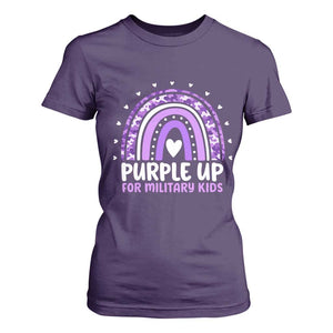 Purple Up For Military Kids T Shirt For Women Month Of Military Child Army Rainbow TS10 Purple Print Your Wear