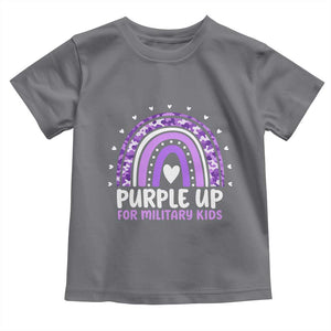 Purple Up For Military Kids Toddler T Shirt Month Of Military Child Army Rainbow TS10 Charcoal Print Your Wear