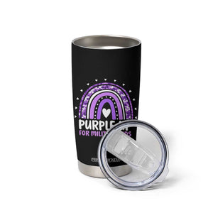 Purple Up For Military Kids Tumbler Cup Month Of Military Child Army Rainbow TS10 Print Your Wear