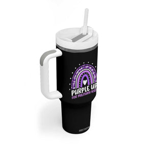 Purple Up For Military Kids Tumbler With Handle Month Of Military Child Army Rainbow TS10 Print Your Wear