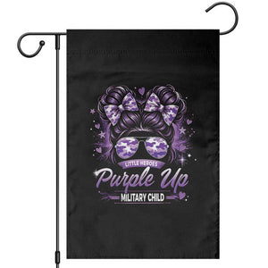 Purple Up Military Child Garden Flag Camo Messy Bun Military Kid Month TS10 Black Print Your Wear