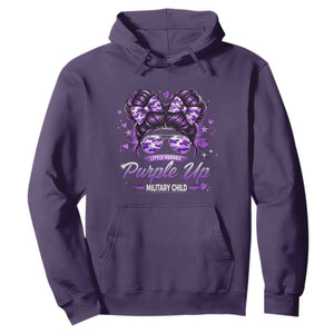 Purple Up Military Child Hoodie Camo Messy Bun Military Kid Month TS10 Purple Print Your Wear