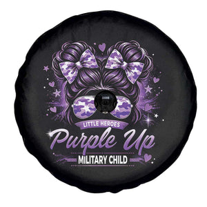 Purple Up Military Child Spare Tire Cover Camo Messy Bun Military Kid Month TS10 Print Your Wear