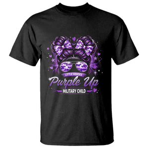Purple Up Military Child T Shirt Camo Messy Bun Military Kid Month TS10 Black Print Your Wear