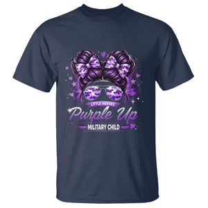 Purple Up Military Child T Shirt Camo Messy Bun Military Kid Month TS10 Navy Print Your Wear