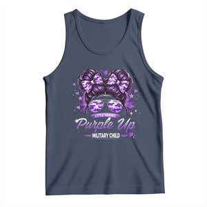 Purple Up Military Child Tank Top Camo Messy Bun Military Kid Month TS10 Navy Print Your Wear