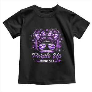 Purple Up Military Child Toddler T Shirt Camo Messy Bun Military Kid Month TS10 Black Print Your Wear