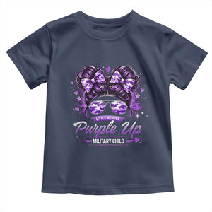 Purple Up Military Child Toddler T Shirt Camo Messy Bun Military Kid Month TS10 Navy Print Your Wear