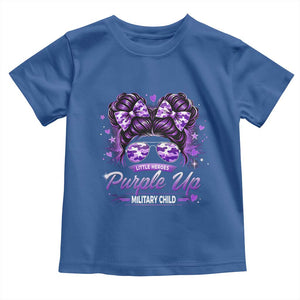 Purple Up Military Child Toddler T Shirt Camo Messy Bun Military Kid Month TS10 Royal Blue Print Your Wear