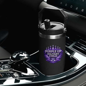 Purple Up Military Child Flip Straw Tumbler Proud Military Kid TS10 Print Your Wear