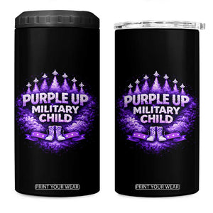 Purple Up Military Child 4 in 1 Can Cooler Tumbler Proud Military Kid TS10 One Size: 16 oz Black Print Your Wear