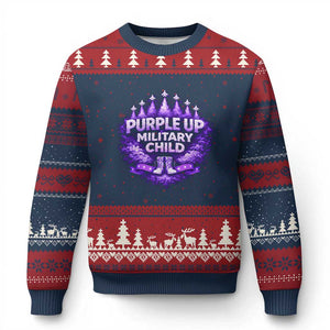 Purple Up Military Child Ugly Christmas Sweater Proud Military Kid TS10 Navy Red Print Your Wear