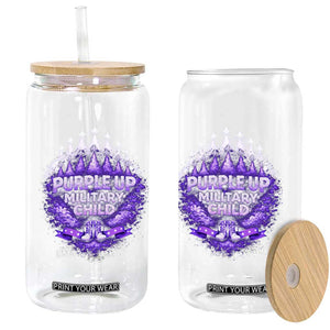 Purple Up Military Child Glass Can Proud Military Kid TS10 Print Your Wear