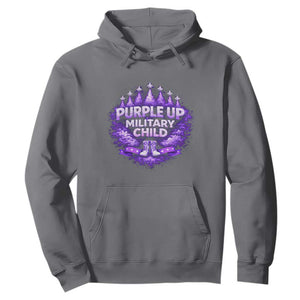 Purple Up Military Child Hoodie Proud Military Kid TS10 Charcoal Print Your Wear