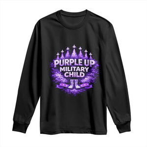 Purple Up Military Child Long Sleeve Shirt Proud Military Kid TS10 Black Print Your Wear