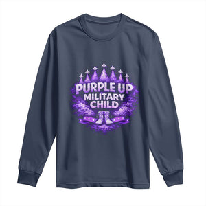 Purple Up Military Child Long Sleeve Shirt Proud Military Kid TS10 Navy Print Your Wear