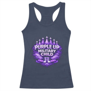 Purple Up Military Child Racerback Tank Top Proud Military Kid TS10 Navy Print Your Wear