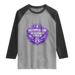 Purple Up Military Child Raglan Shirt Proud Military Kid TS10 Sport Gray Black Print Your Wear