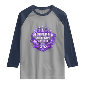 Purple Up Military Child Raglan Shirt Proud Military Kid TS10 Sport Gray Navy Print Your Wear