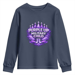 Purple Up Military Child Youth Sweatshirt Proud Military Kid TS10 Navy Print Your Wear