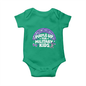Purple Up For Military Kids Baby Onesie Cute Dino Dinosaur Proud Military Child Rainbow TS10 Irish Green Print Your Wear